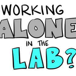 Never work alone in the laboratory