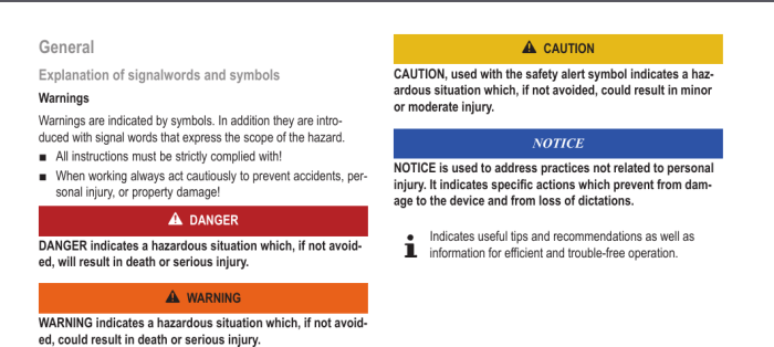 Signal emergency warning standard