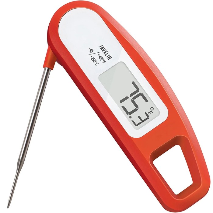 Food probe thermometers that display both fahrenheit and celsius